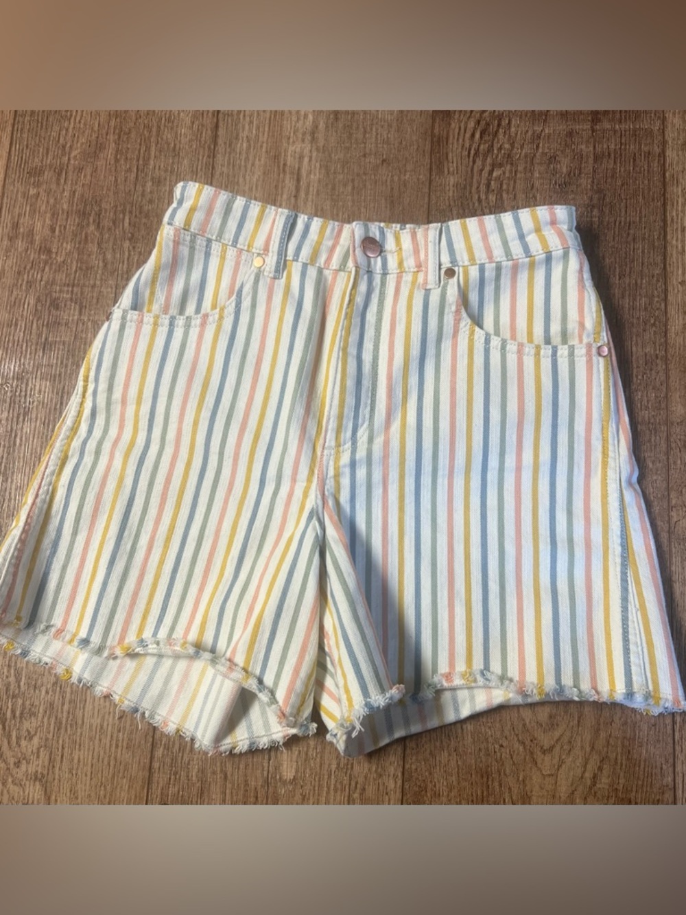 Wrangler High-Rise Pastel Striped Women's Shorts